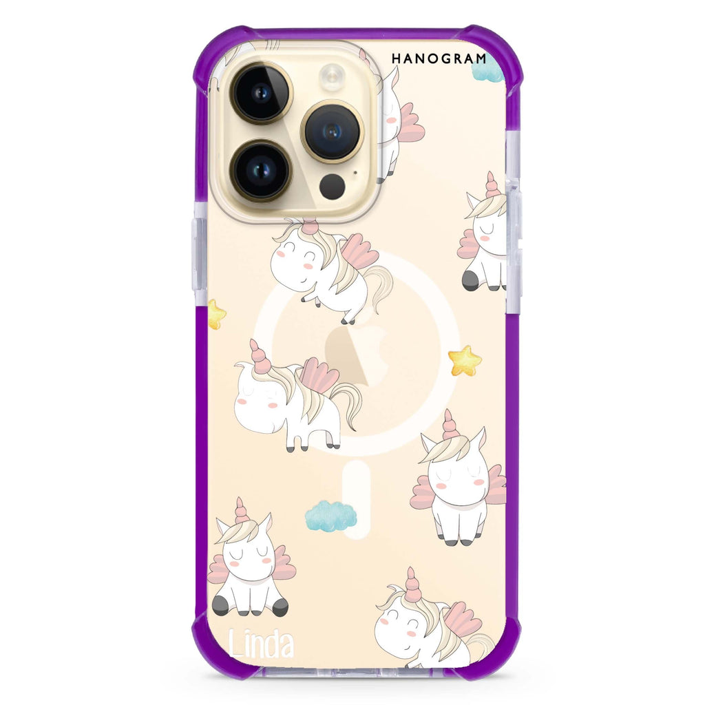 Baby Cute Unicorn iPhone Magsafe 兼容超強防摔保護殼