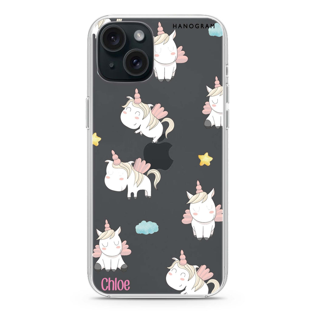 Baby Cute Unicorn iPhone 15 plus 水晶透明保護殼