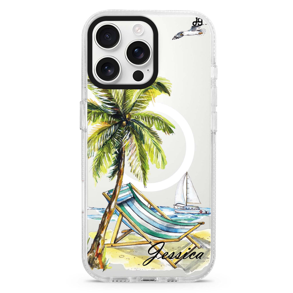 Summer on the beach Magsafe 兼容水晶透明保護殼