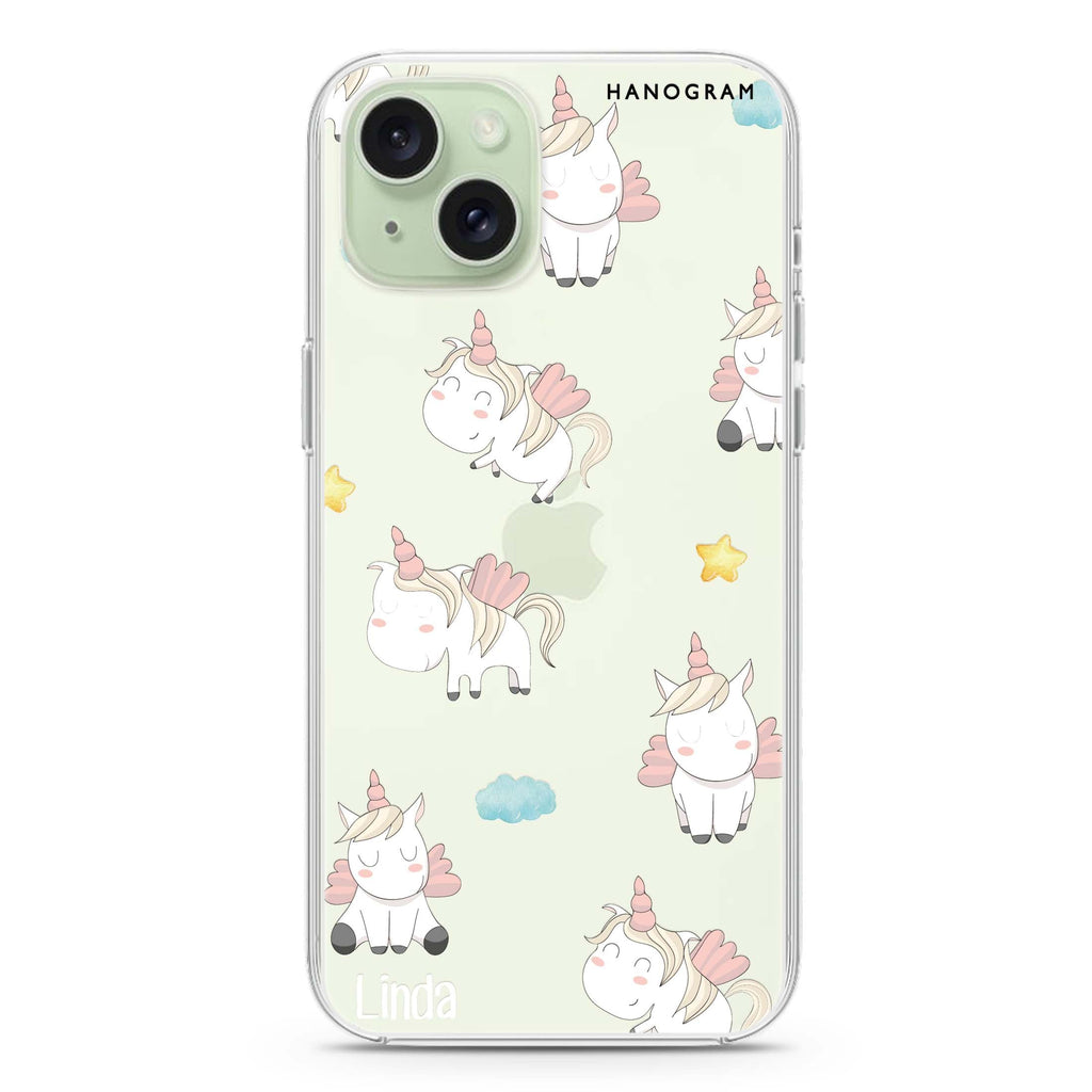 Baby Cute Unicorn iPhone 15 水晶透明保護殼