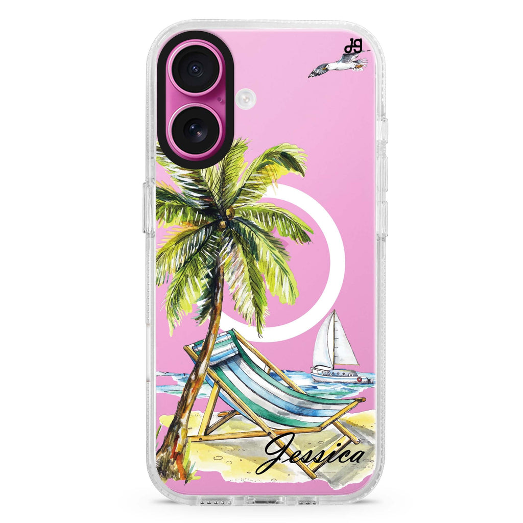 Summer on the beach Magsafe 兼容水晶透明保護殼
