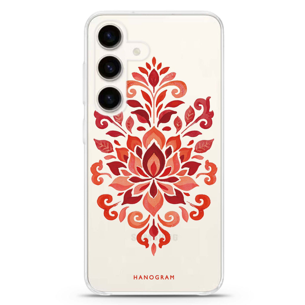 Vermilion Lotus Crest Samsung Galaxy 水晶透明保護殼