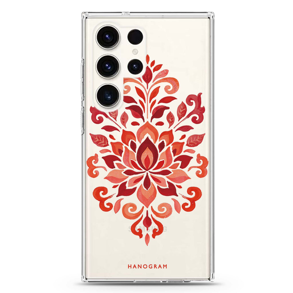 Vermilion Lotus Crest Samsung Galaxy 水晶透明保護殼