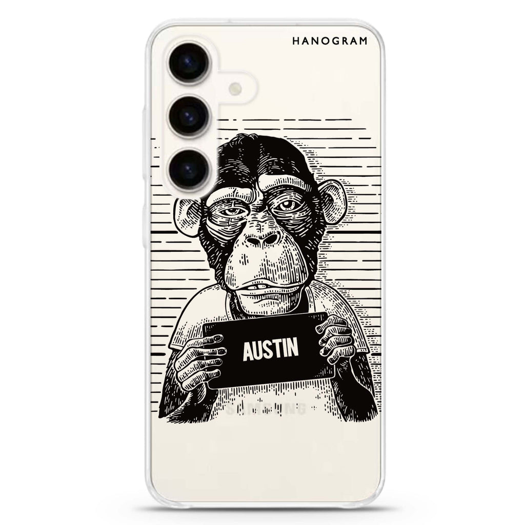 Criminal Samsung Galaxy S26/S25/S24 可加名字水晶透明保護殼正面展示
