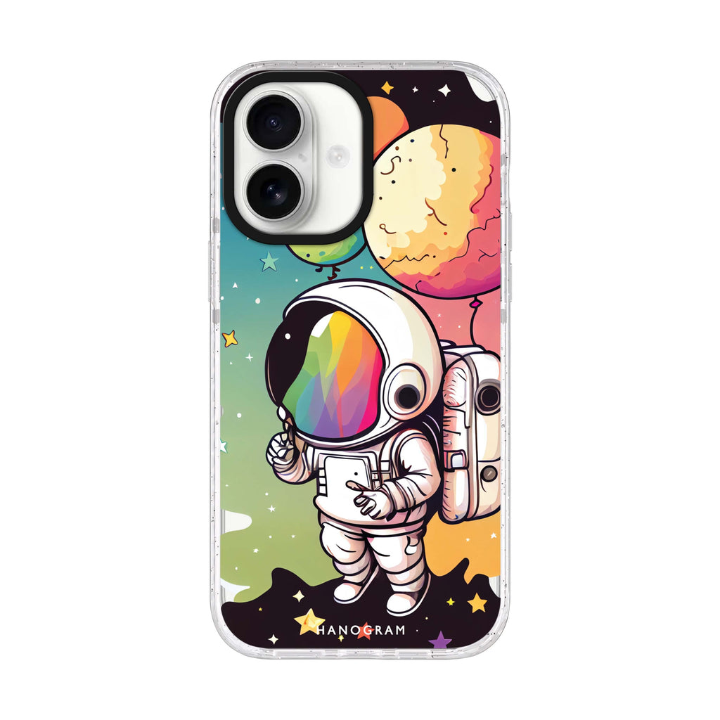 Astronauts iPhone 17 水晶透明保護殼正面展示