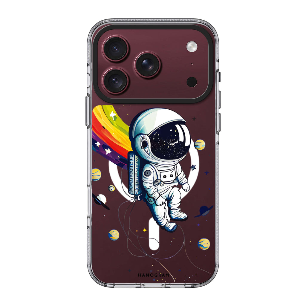 Astronaut in rainbow 水晶透明保護殼