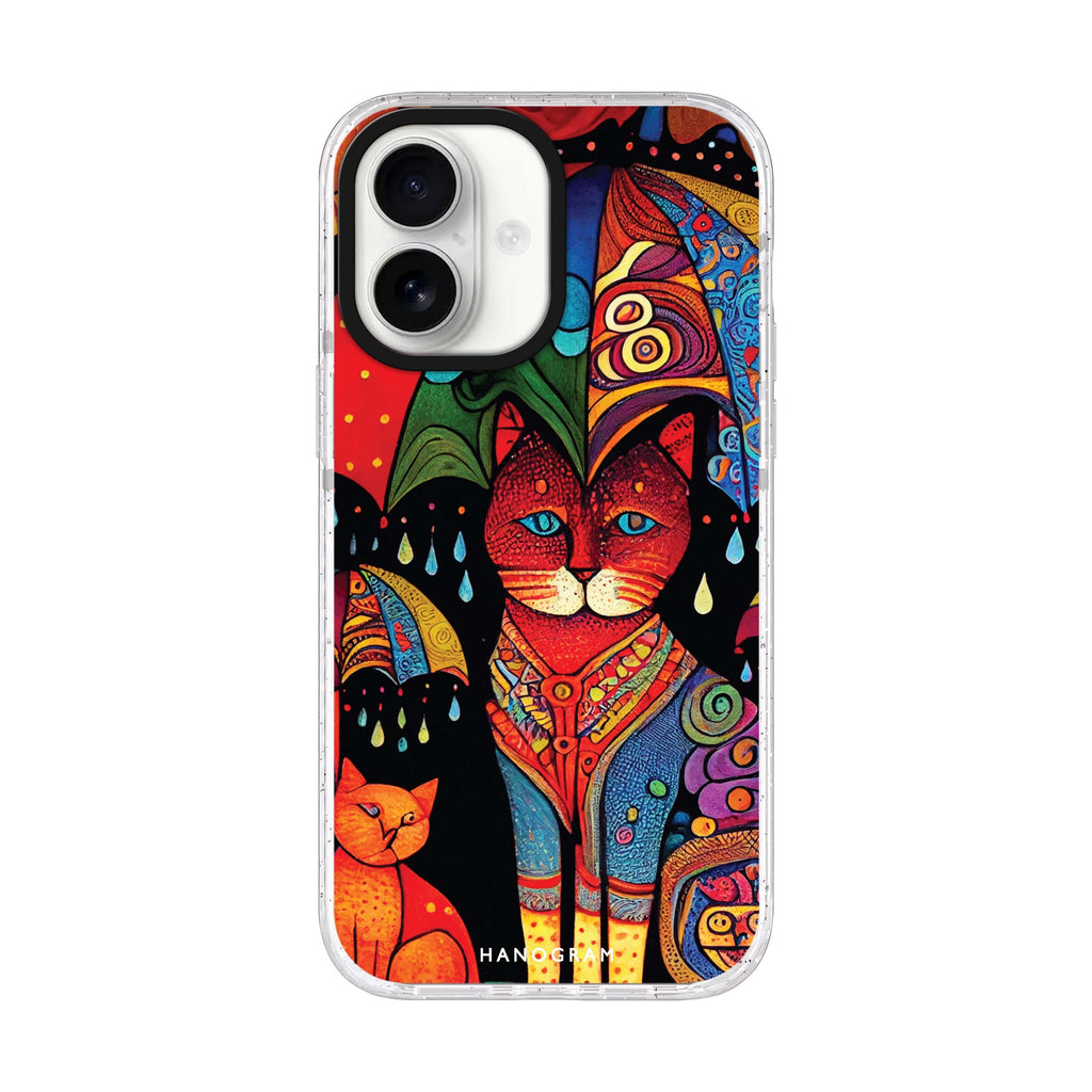 Raining Cat iPhone 17 水晶透明保護殼正面展示