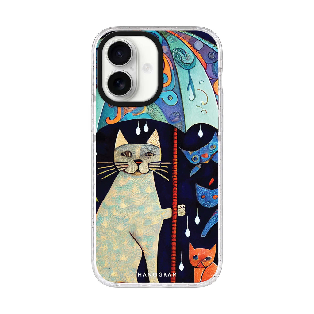 Raining Cat iPhone 17 水晶透明保護殼正面展示