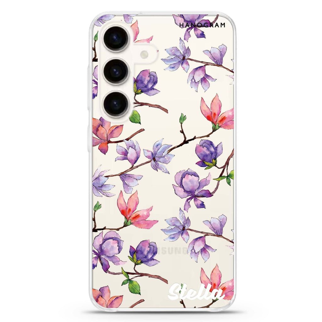 Colour In Spring Samsung Galaxy S26/S25/S24 可加名字水晶透明保護殼正面展示