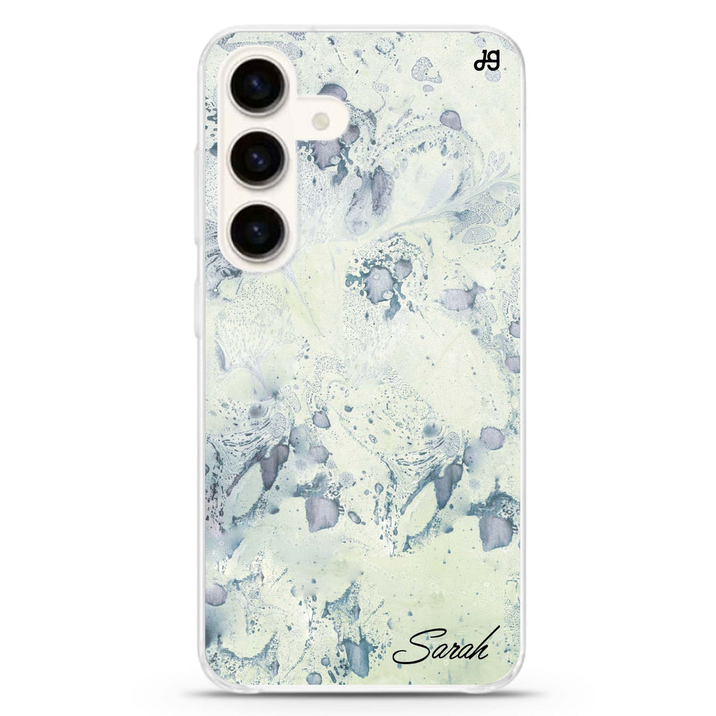 Vintage Marble Samsung Galaxy S26/S25/S24 可加名字水晶透明保護殼正面展示