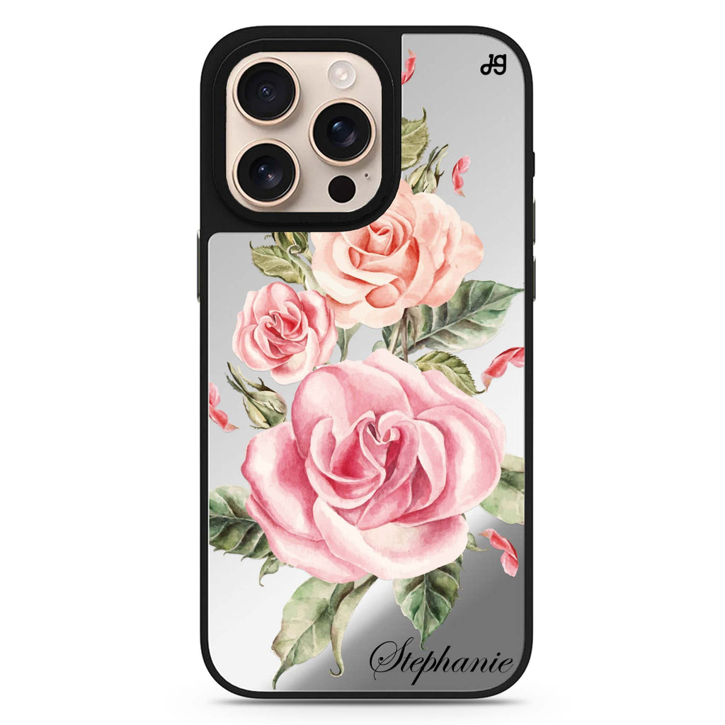 Pink Watercolor Floral 鏡面手機殼