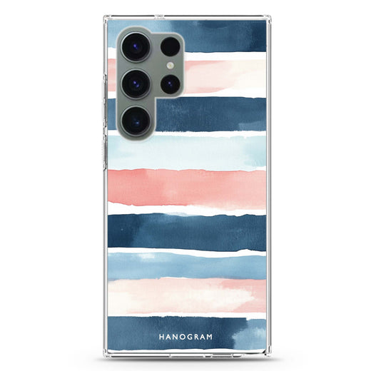 Seabreeze Stripes Samsung Galaxy Ultra 透明保護殼，適用 S26/S25/S24/S23 Ultra，圖1