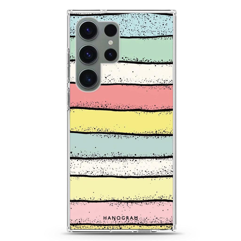 Glitter Stripe Charm Samsung Galaxy Ultra 透明保護殼，適用 S26/S25/S24/S23 Ultra，圖1