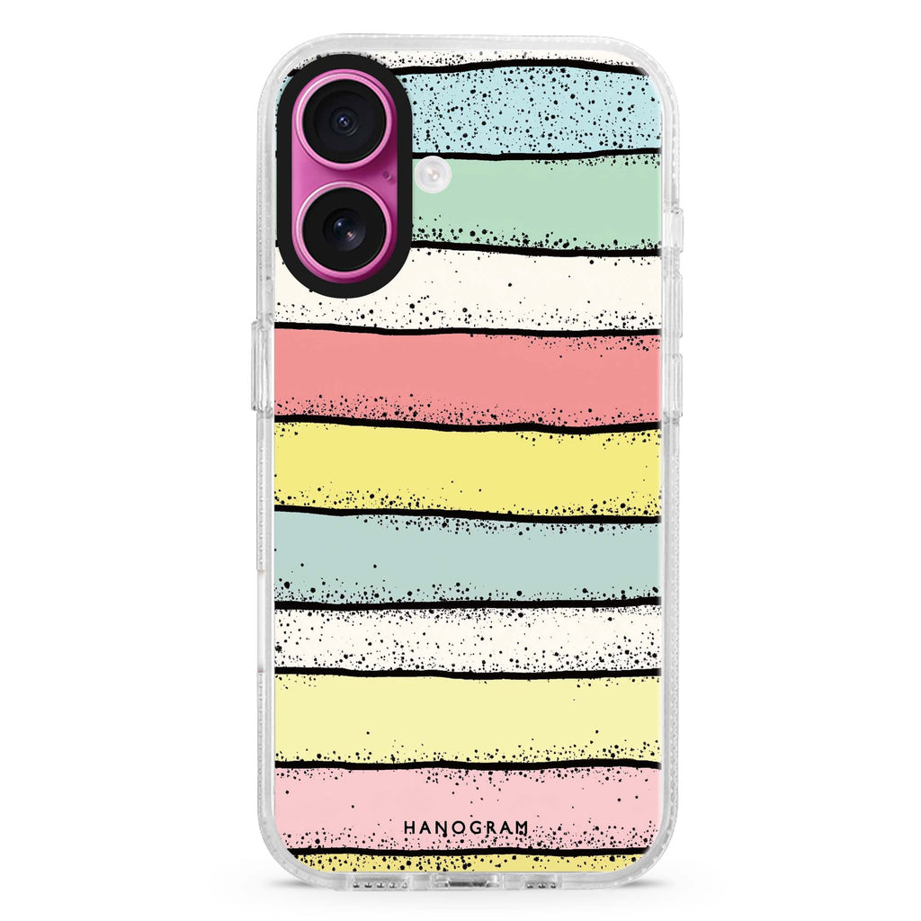 Glitter Stripe Charm Magsafe 兼容水晶透明保護殼