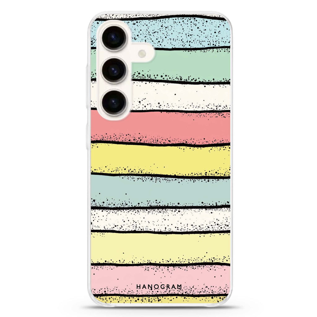 Glitter Stripe Charm Samsung Galaxy S26/S25/S24 水晶透明保護殼正面展示