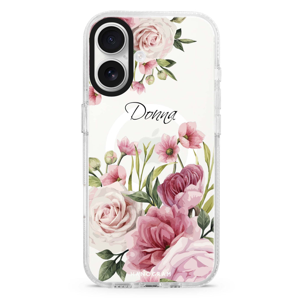 Beautiful Flowers Magsafe 兼容水晶透明保護殼