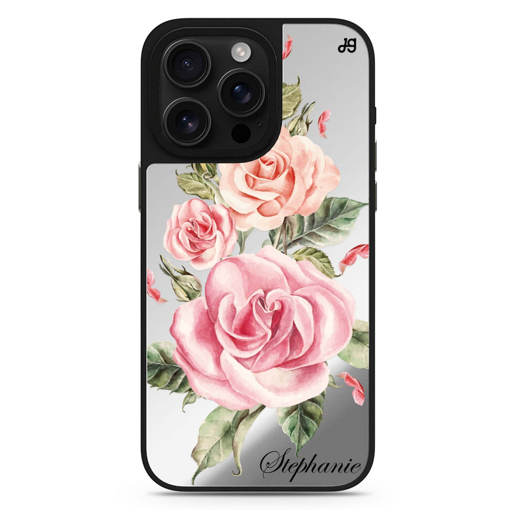 Pink Watercolor Floral 鏡面手機殼