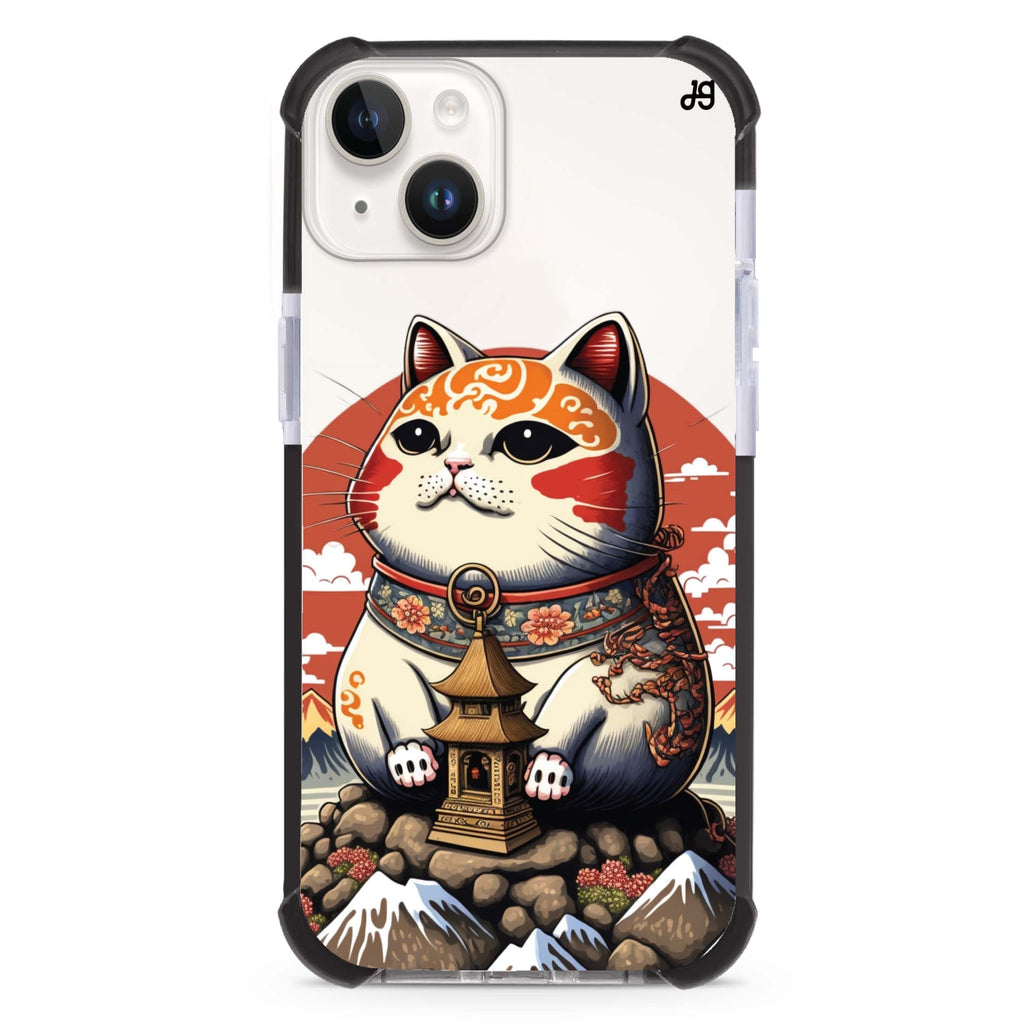 Cat with Fuji Mountain iPhone 15 Plus Magsafe 兼容超強防摔保護殼