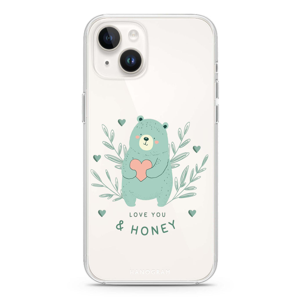 Honey Bear iPhone 14 Plus 水晶透明保護殼