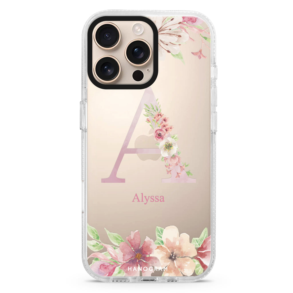 Monogram & Floral iPhone 16 Pro & 16 Pro Max Case - Personalized and Stylish Protection