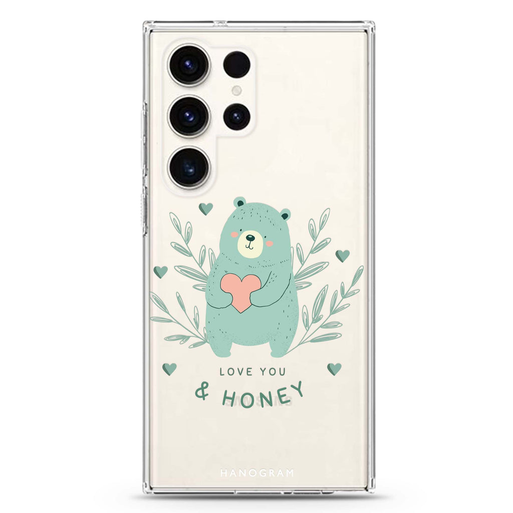 Honey Bear Samsung Galaxy Ultra 透明保護殼，適用 S26/S25/S24/S23 Ultra，圖1
