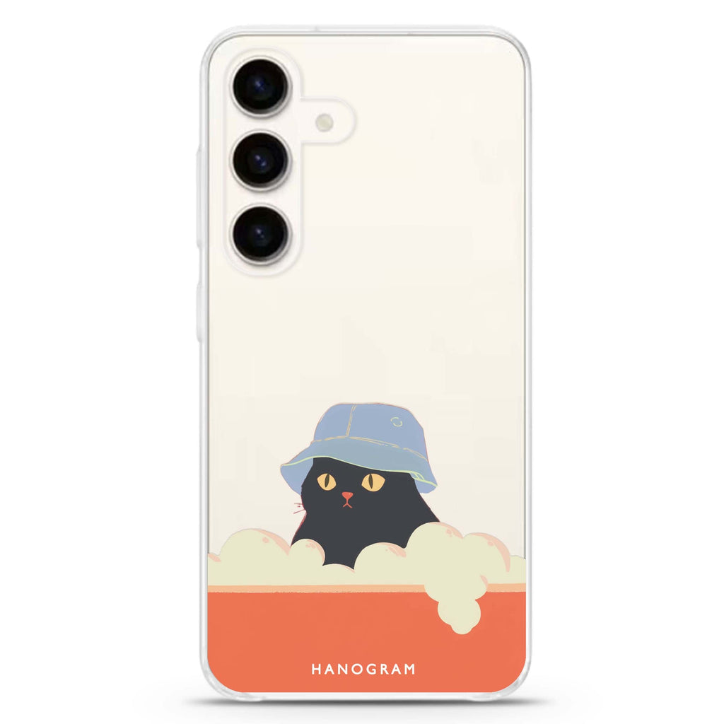 Bubble Meow Samsung Galaxy S26/S25/S24 水晶透明保護殼正面展示