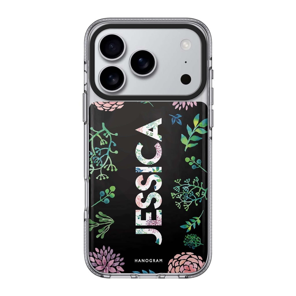 Garden In Rainforest iPhone 17 Pro Max MagSafe 水晶透明保護殼 花卉圖案設計 可自訂名字 圖1