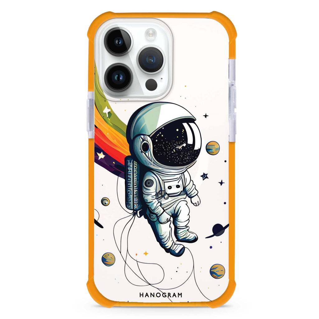 Astronaut in rainbow iPhone Magsafe 兼容超強防摔保護殼