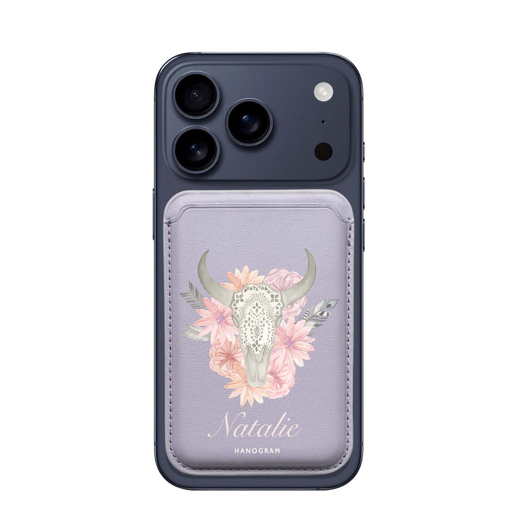 Skull Bull & Watercolor Flowers Magsafe 卡套