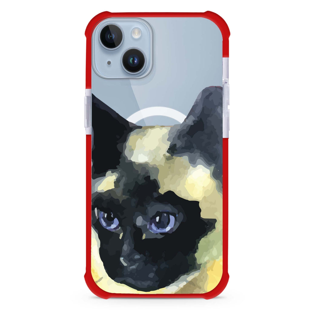 Watercolour Cat iPhone 15 Plus Magsafe 兼容超強防摔保護殼