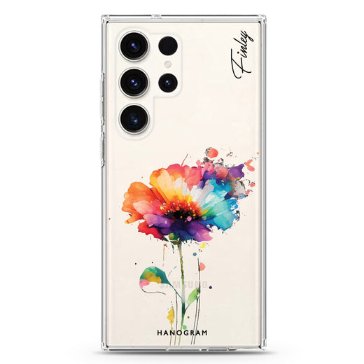 A Beautiful Watercolour Flower Samsung Galaxy Ultra 可加名字透明保護殼，適用 S26/S25/S24/S23 Ultra，圖1