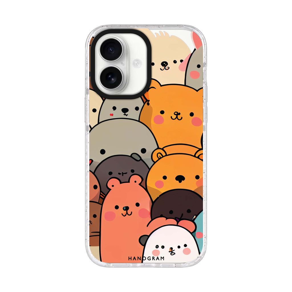 Cute animals iPhone 17 水晶透明保護殼正面展示