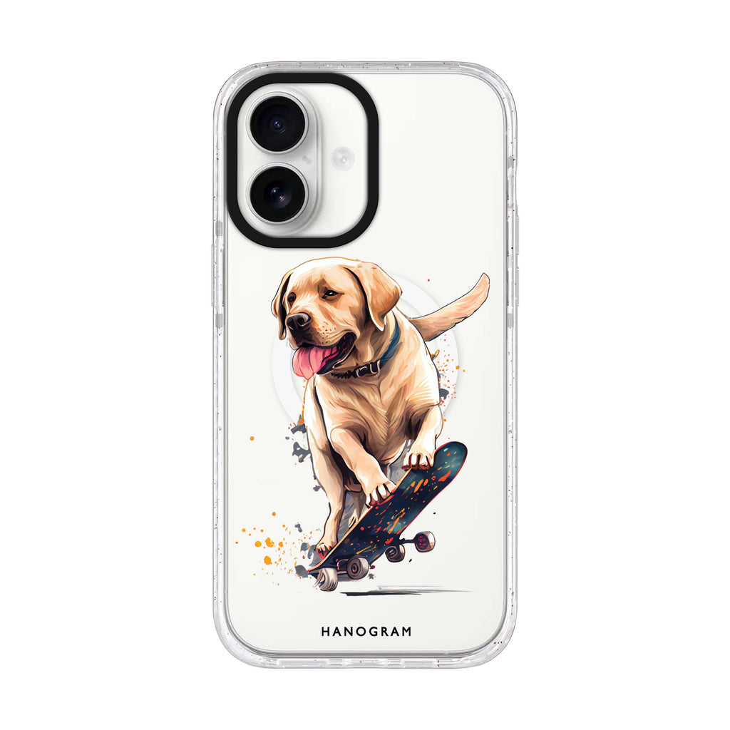 Dog on skateboard iPhone 17 水晶透明保護殼正面展示