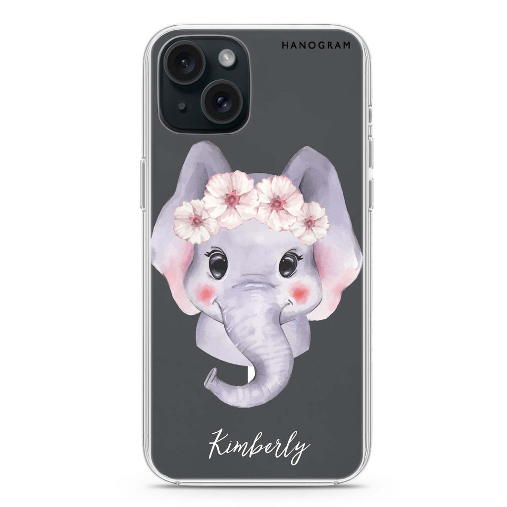 Baby Elephant iPhone 15 Plus Magsafe 兼容水晶透明保護殼