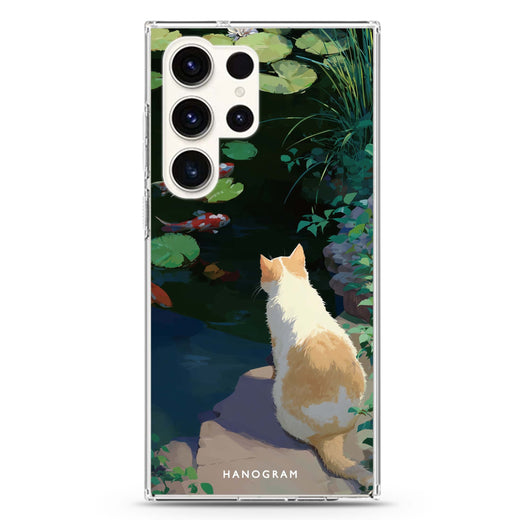 Koi & Cat Samsung Galaxy Ultra 透明保護殼，適用 S26/S25/S24/S23 Ultra，圖1
