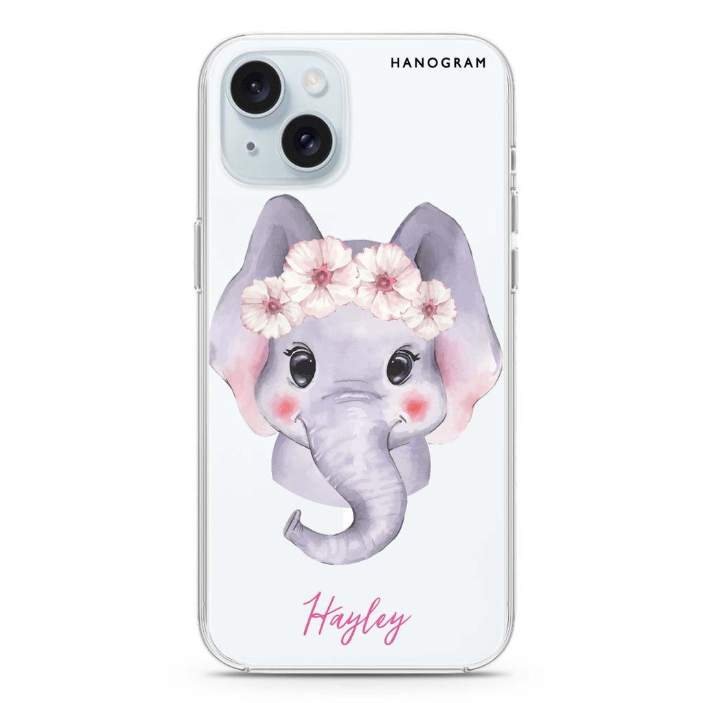 Baby Elephant iPhone 15 Magsafe 兼容水晶透明保護殼