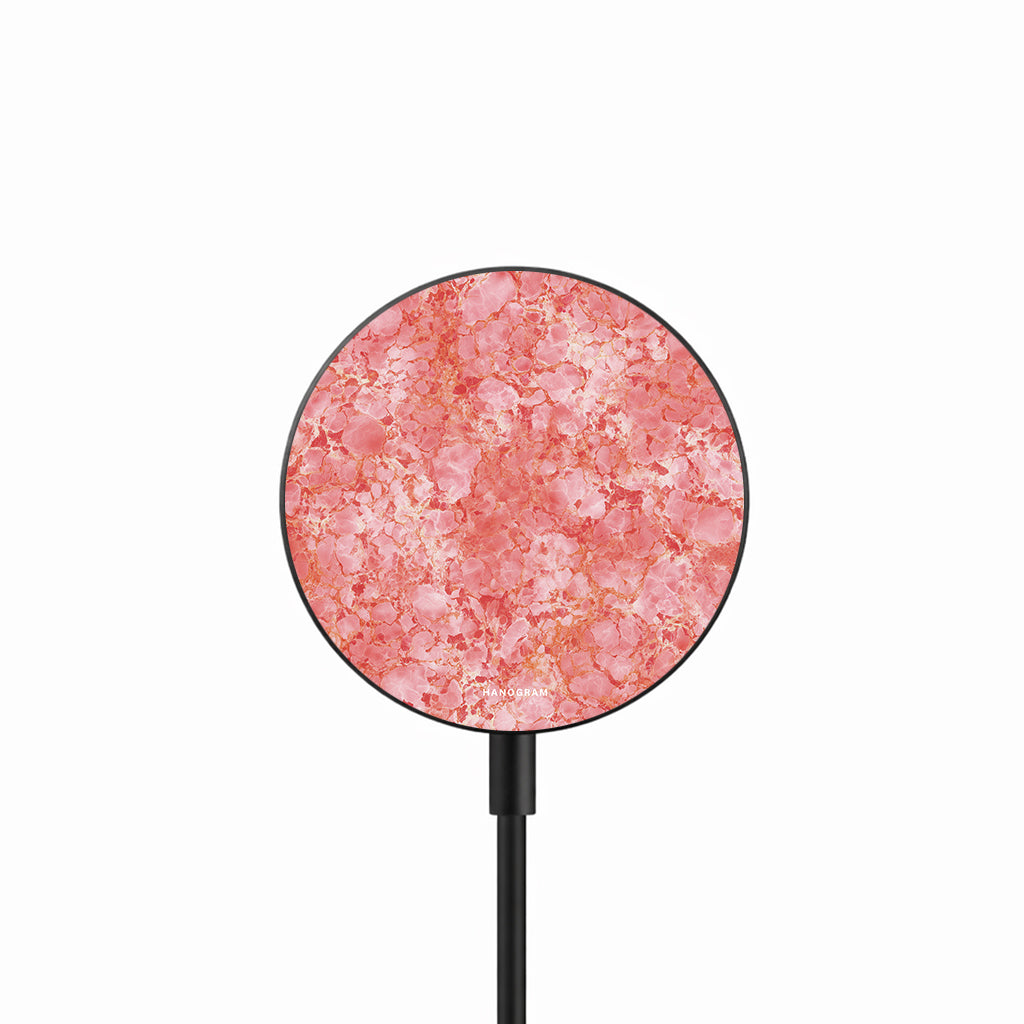 Coral Blush Marble 25W 磁吸無線充電器