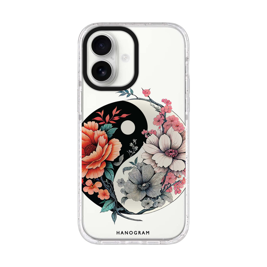 Floral & Tai Chi iPhone 17 水晶透明保護殼正面展示
