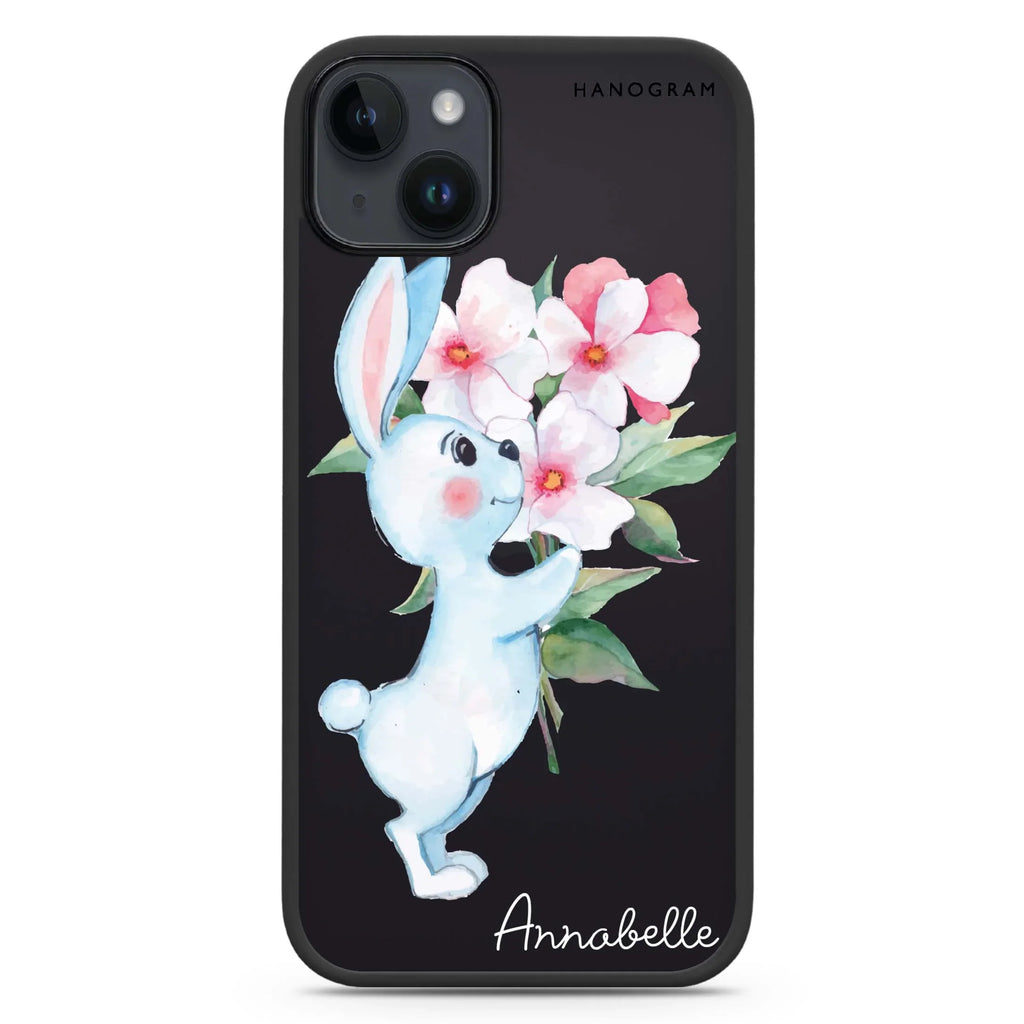 Rabbit And Flowers iPhone 15 Plus 防衝擊保護殼
