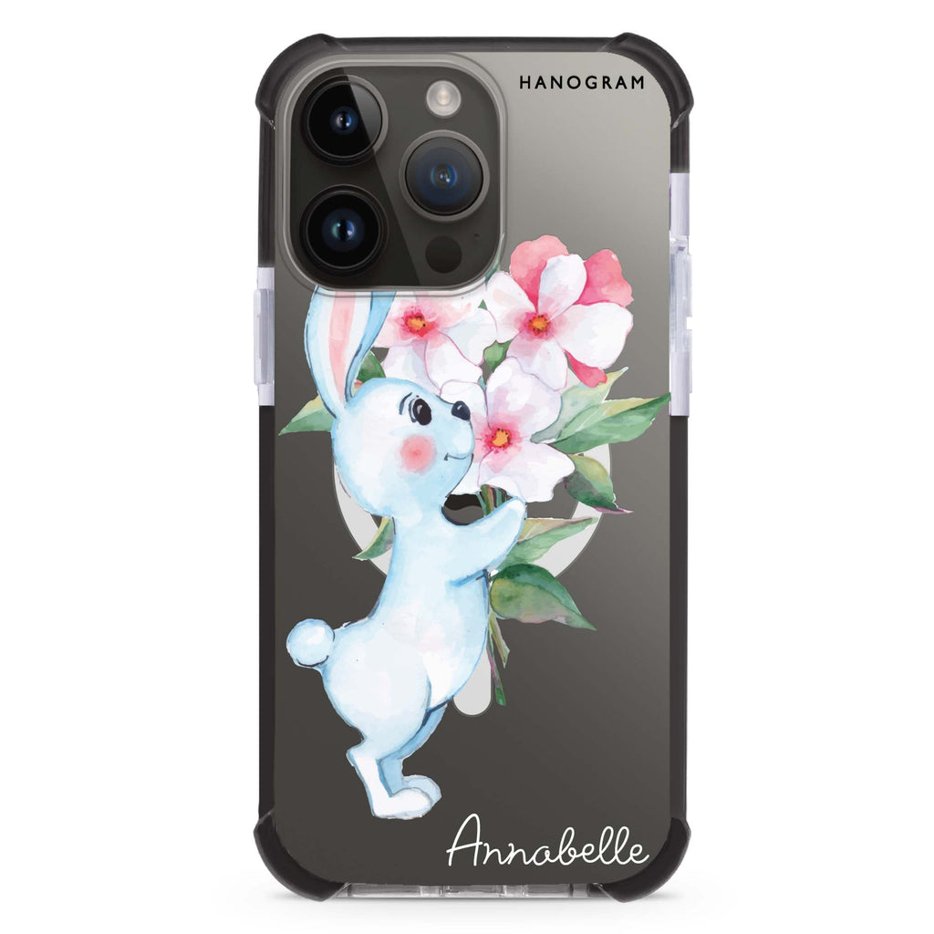 Rabbit And Flowers iPhone Magsafe 兼容超強防摔保護殼