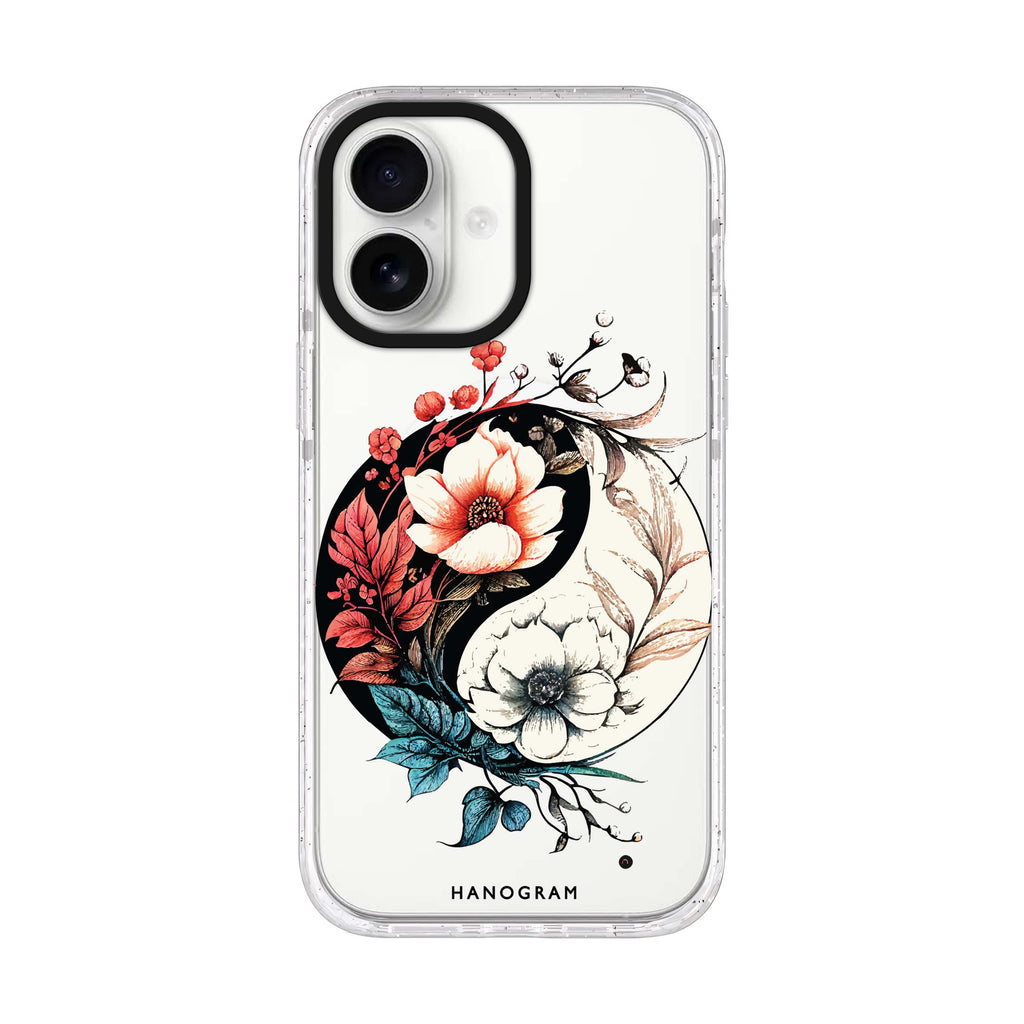 Pretty Floral & Tai Chi iPhone 17 水晶透明保護殼正面展示