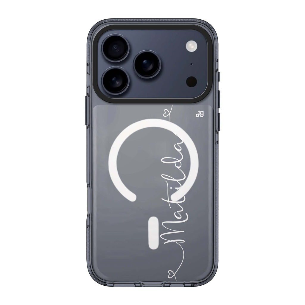 Loving Heart I iPhone 17 Pro Max MagSafe 水晶透明保護殼 情人節設計設計 可自訂名字及字色 圖1