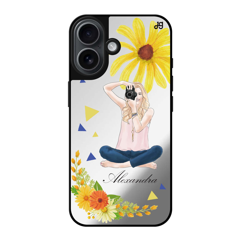 Reflective iPhone 16 Mirror Case –Floral Photography II Design