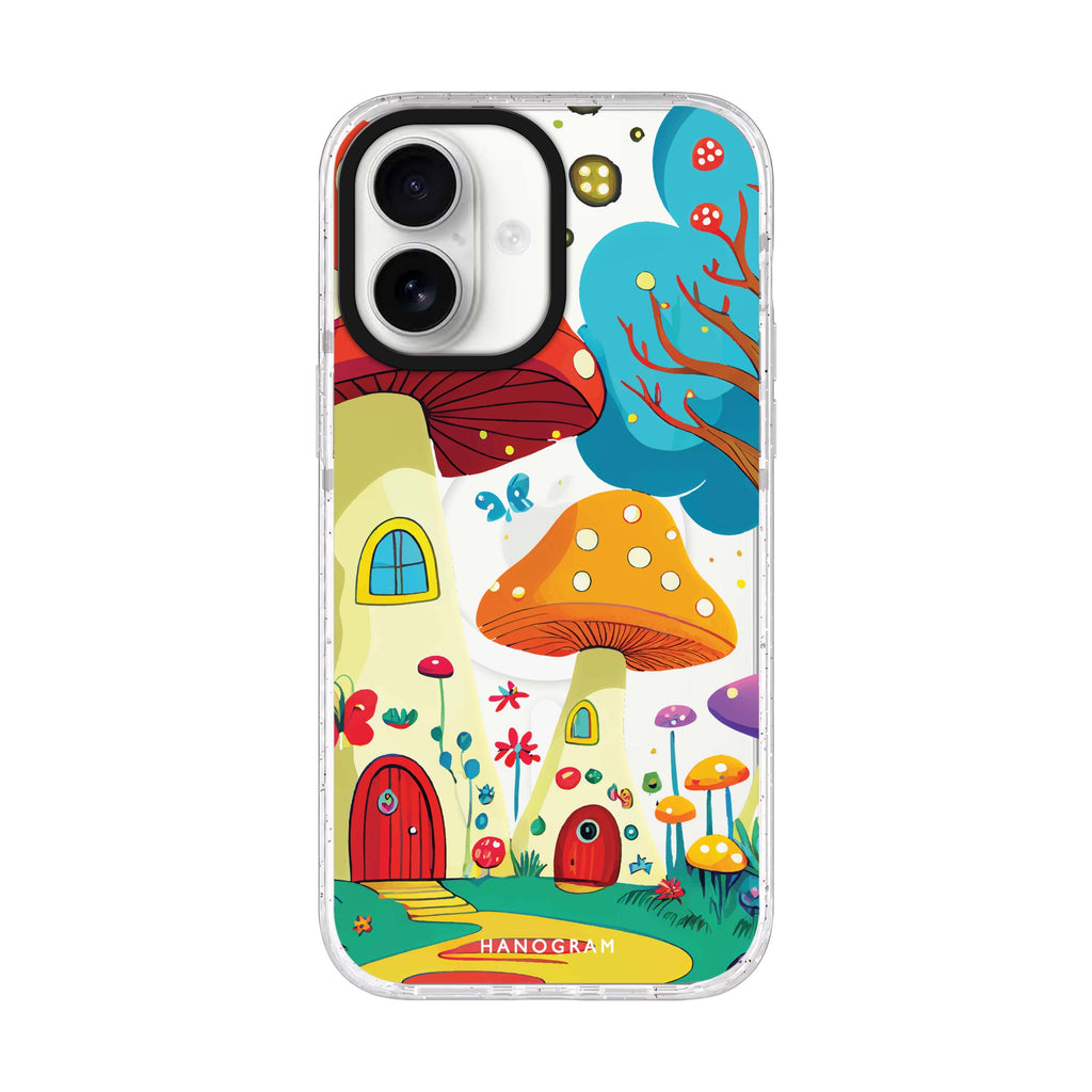 Mushroom Art iPhone 17 水晶透明保護殼正面展示