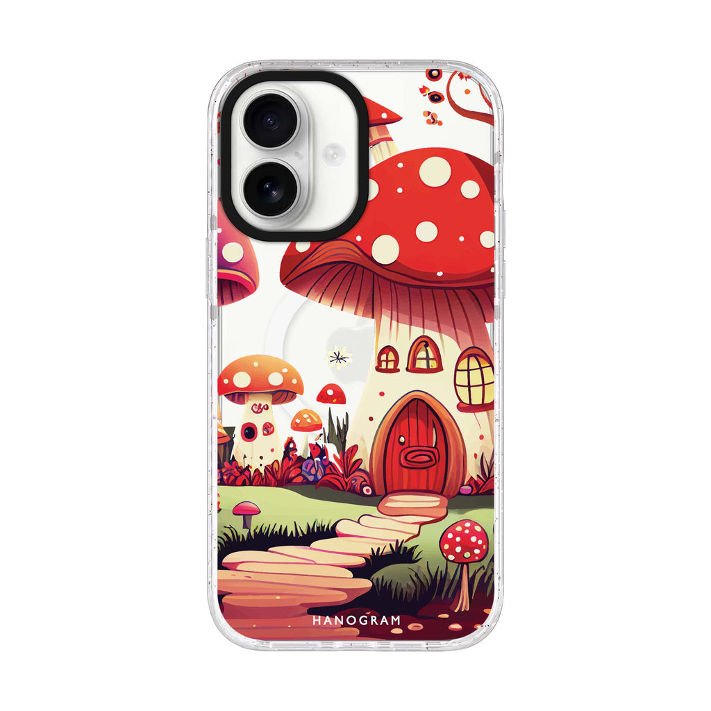 Mushroom Art iPhone 17 水晶透明保護殼正面展示