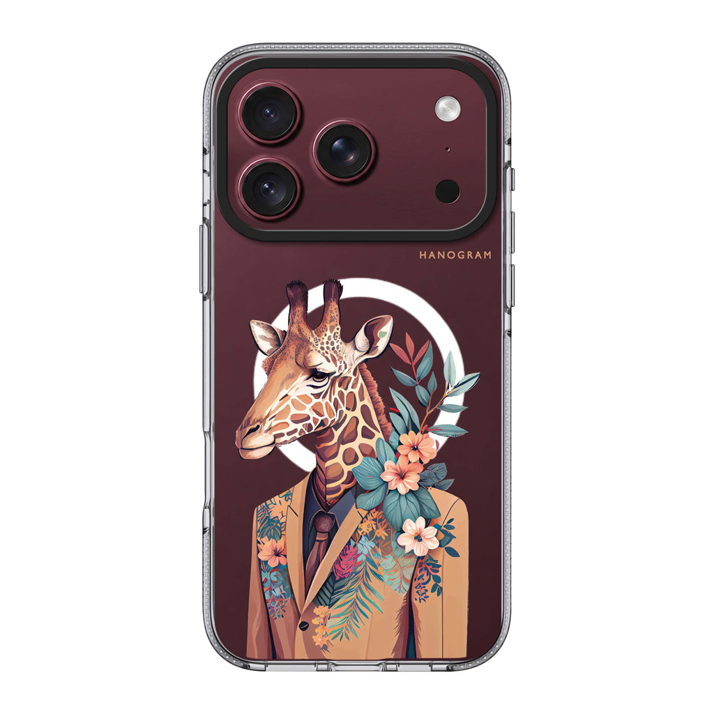 Giraffe & floral 水晶透明保護殼