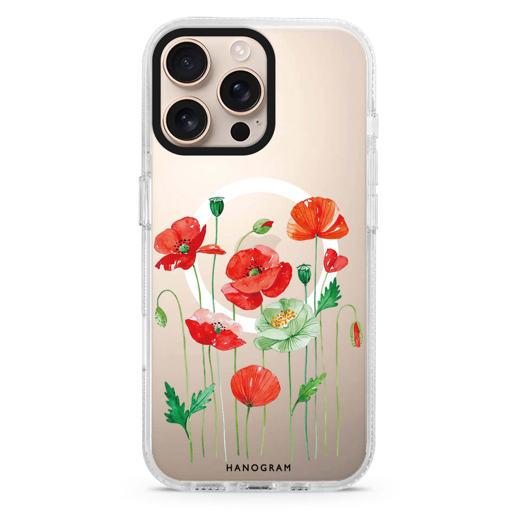 Poppy Stem Ballet Magsafe 兼容水晶透明保護殼