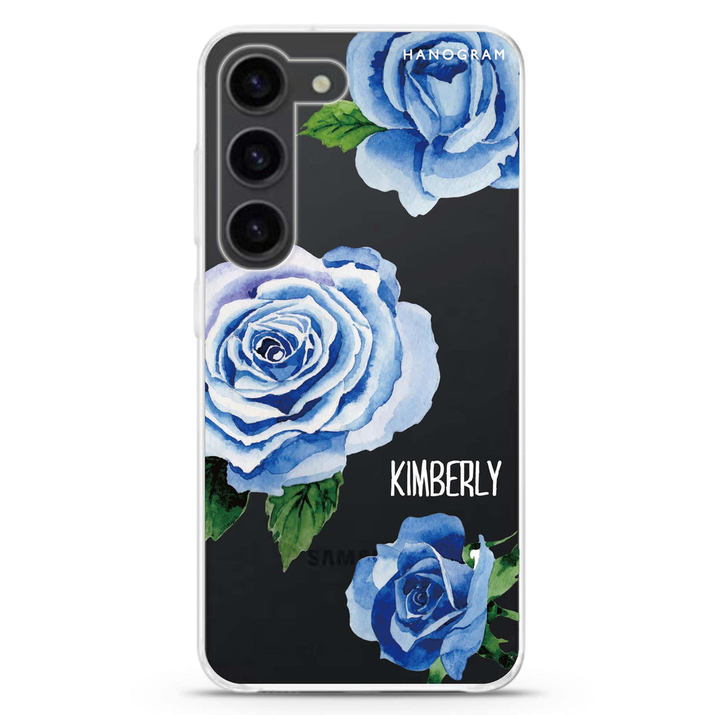 Blue Rose Samsung Galaxy 水晶透明保護殼