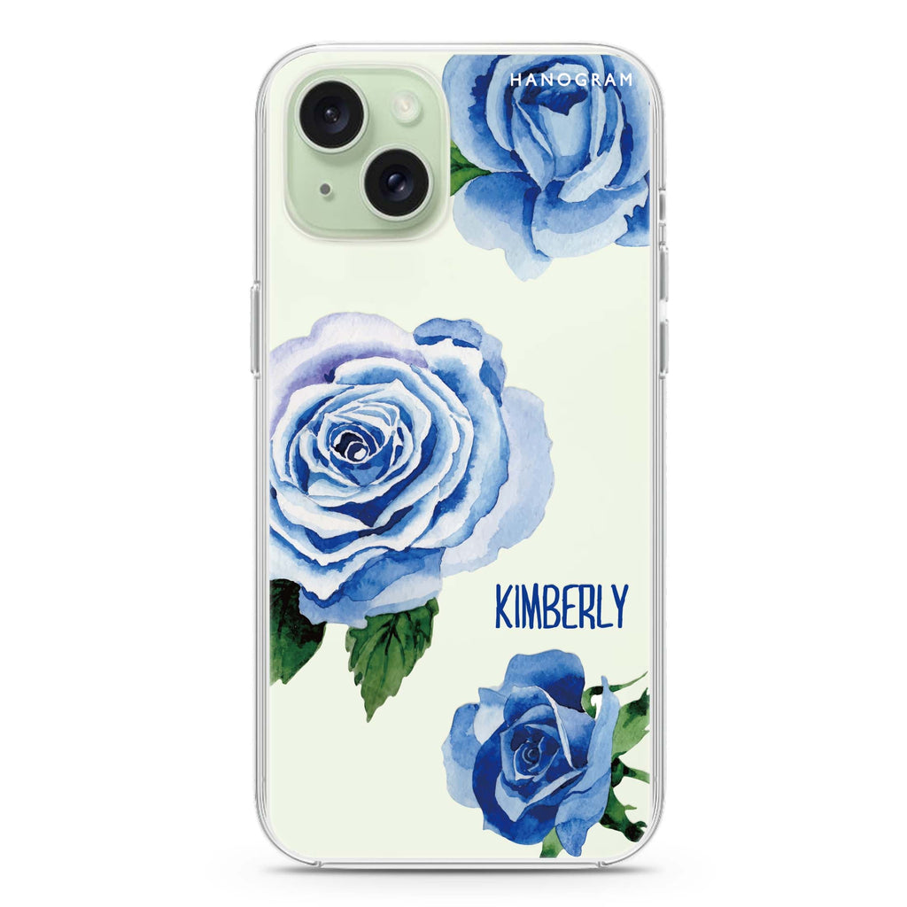 Blue Rose iPhone 15 plus 水晶透明保護殼