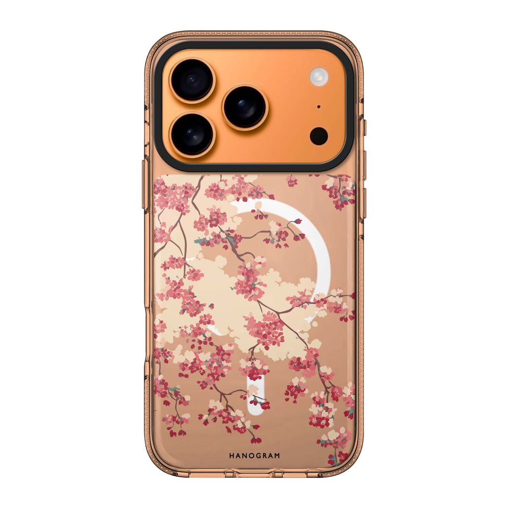 Cherry Bloom iPhone 17 Pro Max MagSafe 水晶透明保護殼 櫻桃圖案設計 圖1